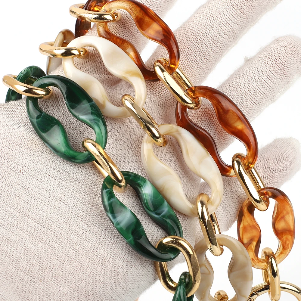 New 40/60cm Acrylic Handbag Chains Shoulder Bag Strap DIY purse Chain Resin Chains Handles Belt Parts Bag Accessories