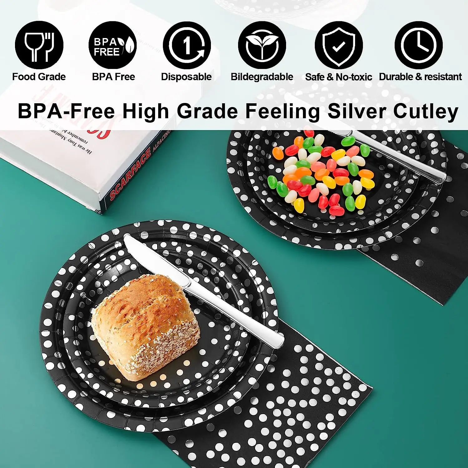 Eco- friendly Disposable Party Food Paper Plate Disposable Tableware Set Party Supplies dinnerware sets