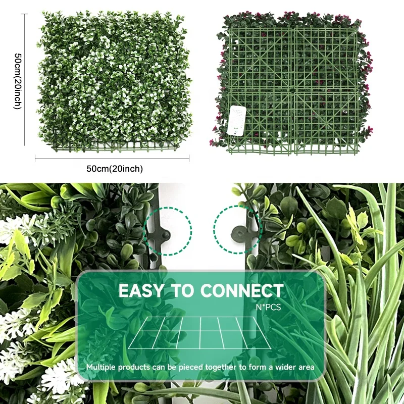 50*50cm Customizable grass flower walls artificial outdoor wall grass living wall panel grass