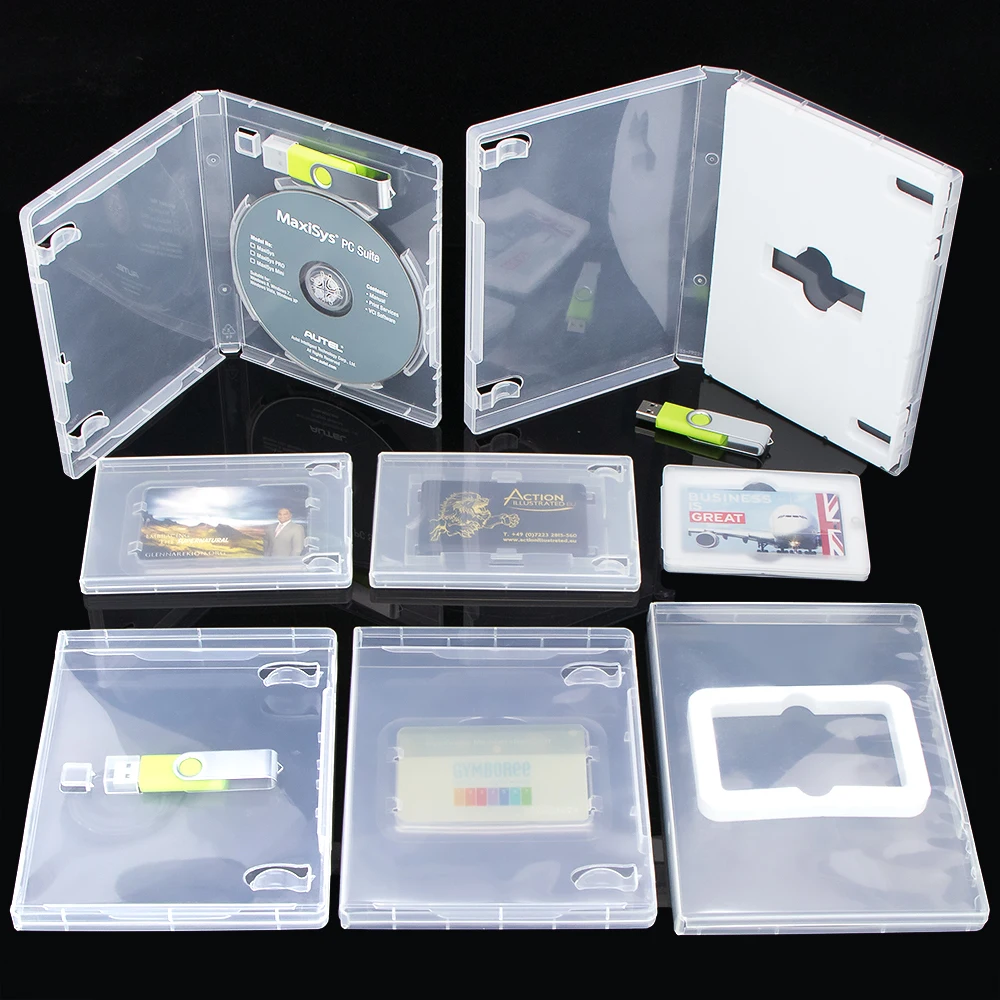 SUNSHING Clear Magnetic Plastic USB Box Flash Drive Storage Case USB Key Packaging Credit Card Case USB-Stick Holder