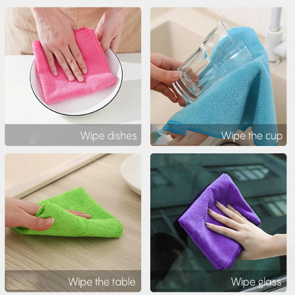 Eco-friendly Kitchen Dishwashing Cloth Super Absorbent Reusable Cleaning Towels All Purpose Microfiber Cleaning Cloth
