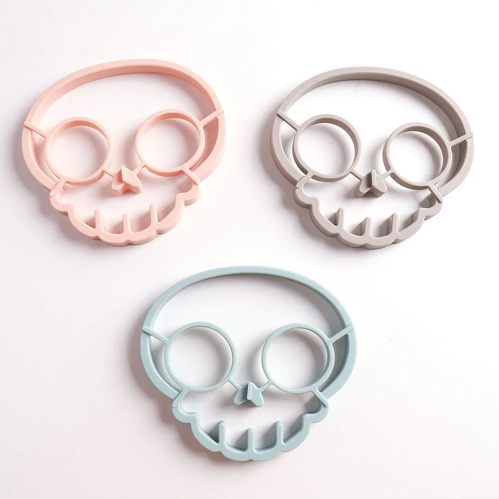 Reusable Skull Shape Non-stick Silicone Customized Omelette Maker Pancake and Fried Egg Molds