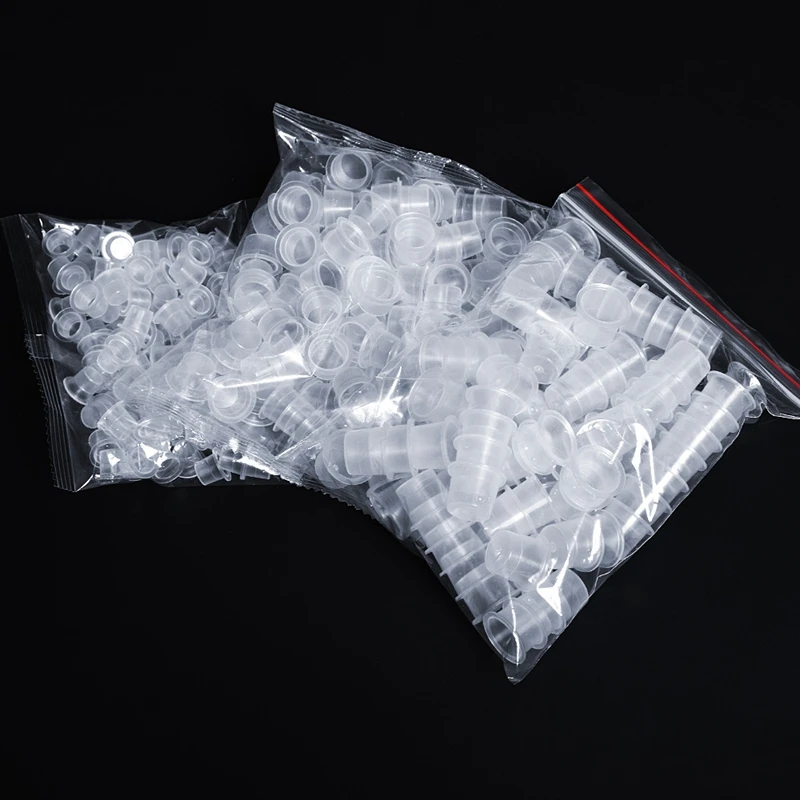 Ink Cups 100 Pcs Bag Disposable Plastic Tattoo Supply PMU Pigment Cup Disposable Permanent Makeup