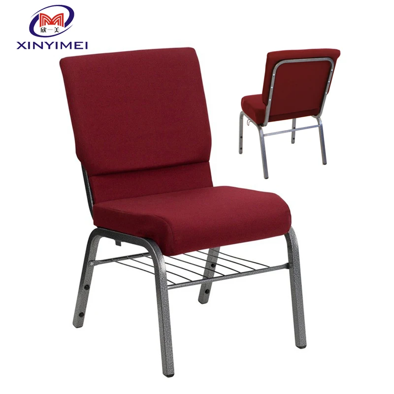 Wholesale metal steel pew pockets interlocking price lock stackable used cushion church chairs