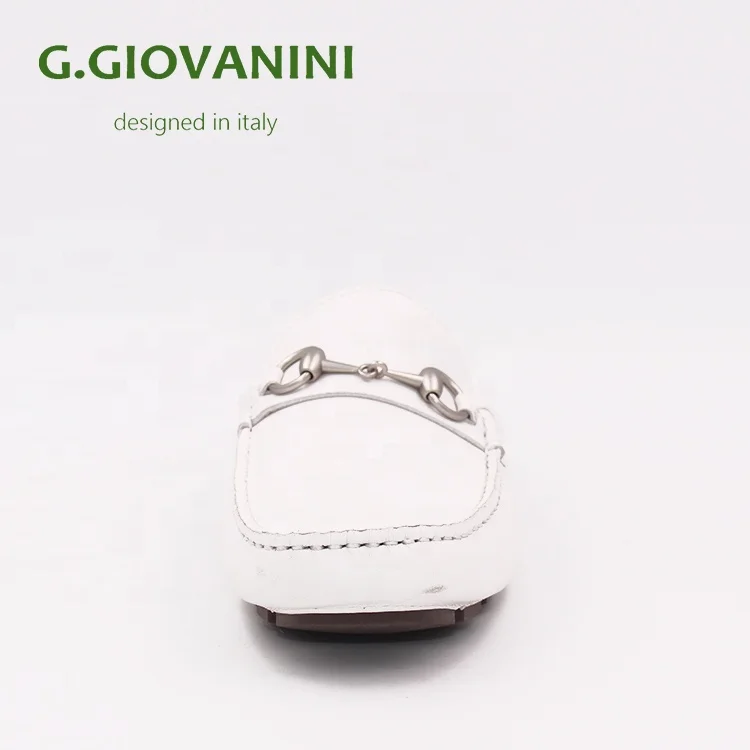 GG17217-24 WHITE  costume homme  men moccasins rubber outsole mens casual shoes