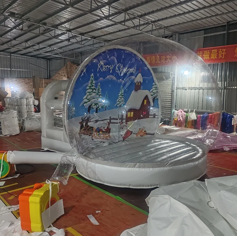 Factory price 3m4m transparent giant inflatable snow globe advertising bubble ball Christmas decoration custom Bubble house