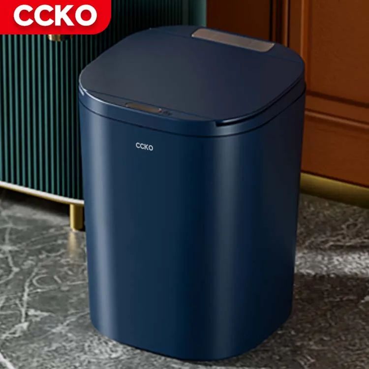 Office Plastic Smart Waste Bins Smart Trash Can Automatic Trash Can Smart Bin Bathroom Kitchen Trash Bucket Garbage Bin Dustbin