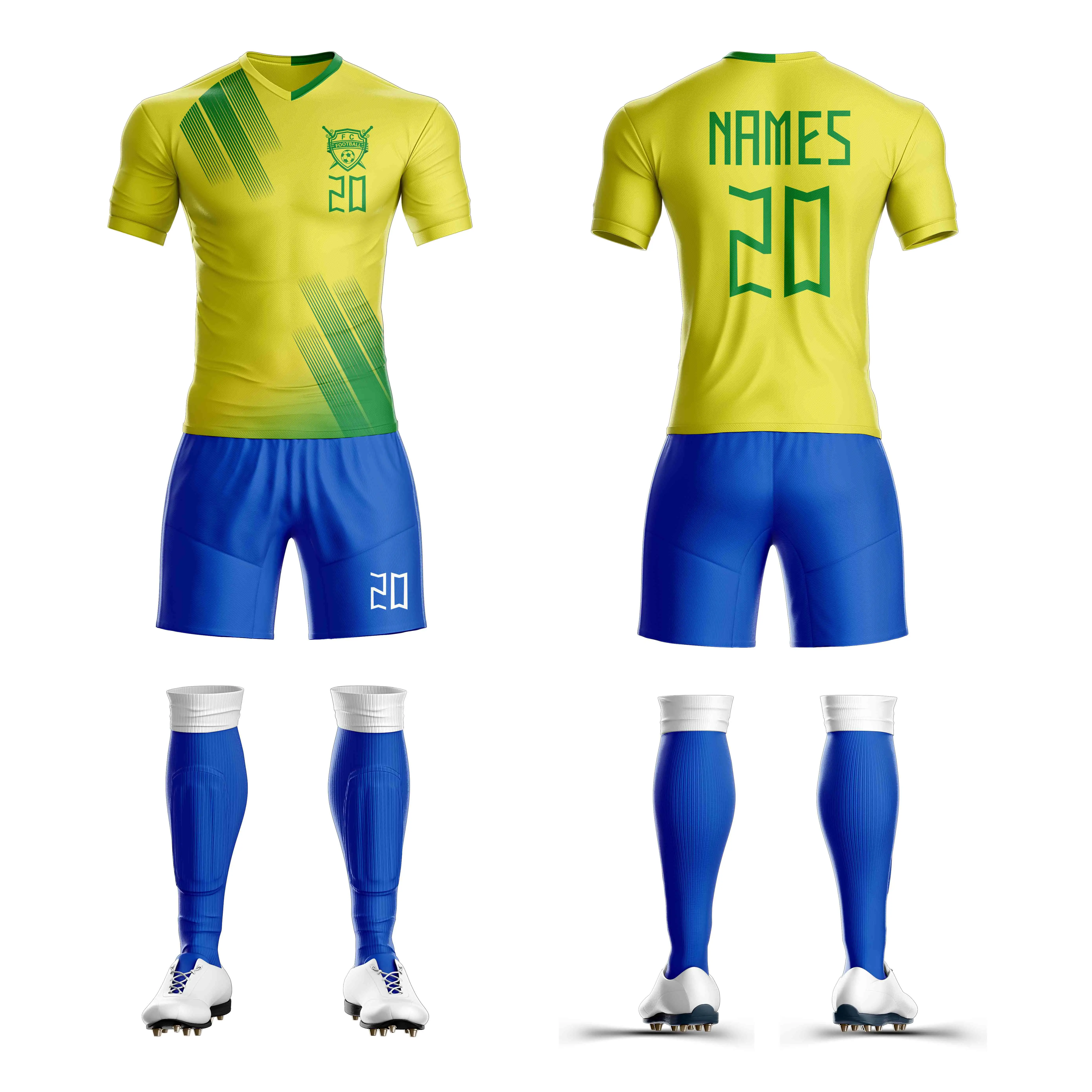 Sublimation Custom Men Club Soccer Uniform Soccer Wear Teams Adults Quick Dry Thai Quality Soccer Jersey