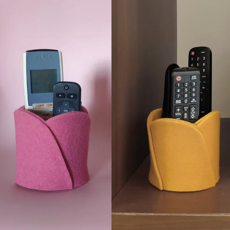 High-quality Northern Europe Felt pen holder Office Desk storage box round storage container Remote Control Organizer for office