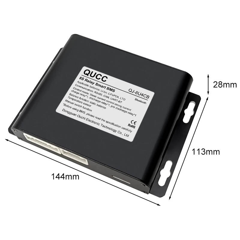 Qucc 8S 500A relay  Lifepo4 3.2V Smart BMS UART BT RS485 CAN  Communication protocolv