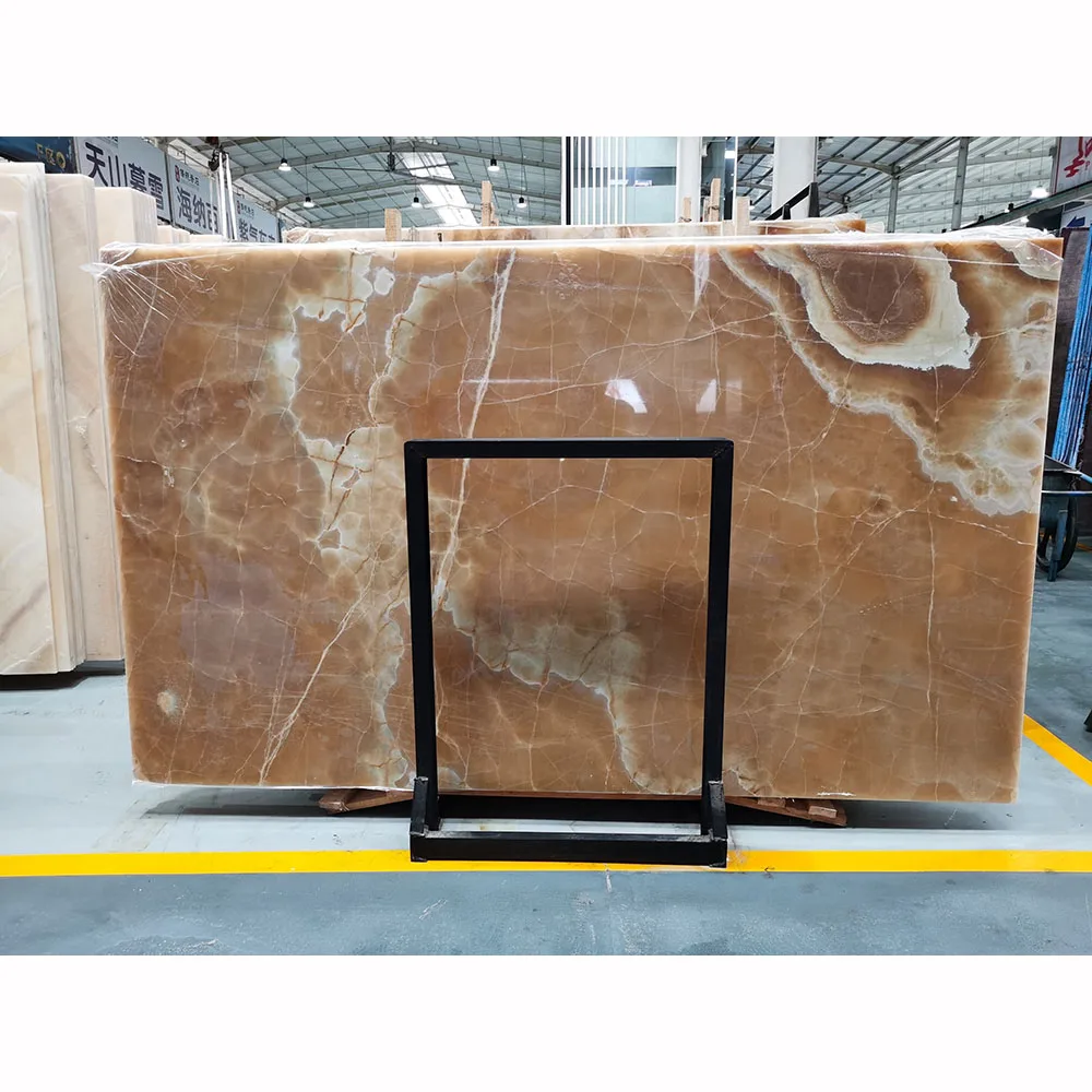 luxury Jade agate  orange onyx yellow marble onyx slabs for wall cladding panel