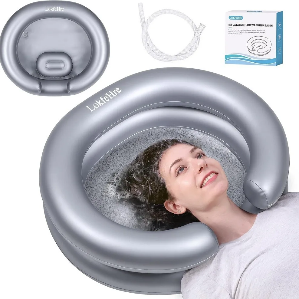 Portable PVC Inflatable Shampoo Basin sink for Assisted Hair Washing in Bed