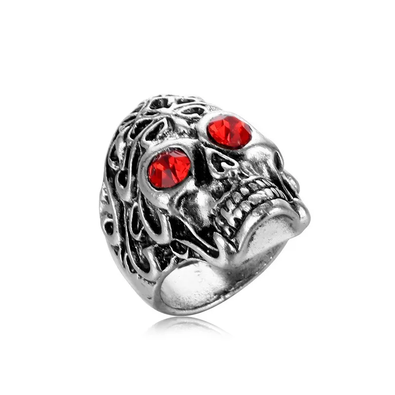 Vintage Punk Gothic Series Black plated Jewelry Women Ring Jewelry Multicolor Totem Ring