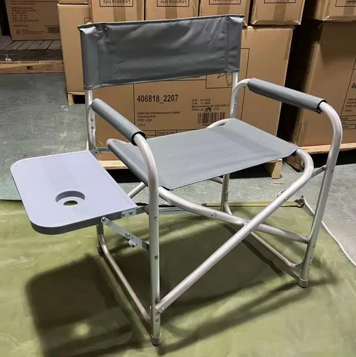 Heavy Duty  Lightweight Folding Directors Chairs Outdoor, Aluminum Camping Chair with Side Table