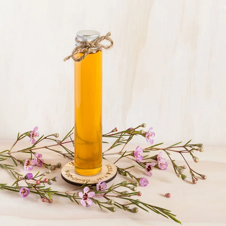 
Transparent Flat Bottom Glass Spice Test Tube Rack 6 with Screw lid 