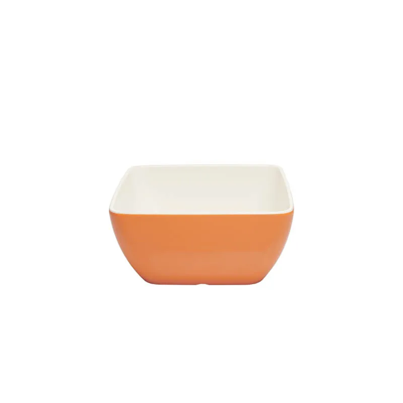 5/8/10/12 inch Cereal Bowl Double Color Plastic Salad Serving Bowl Colored Melamine Square Bowl