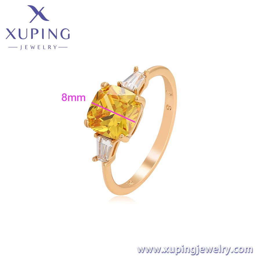 14R24061501 Xuping Jewelry Fashion Jewelry Rings With Yellow Square Zircon Diamond 18K Gold Plated Wholesale Women Dainty Ring