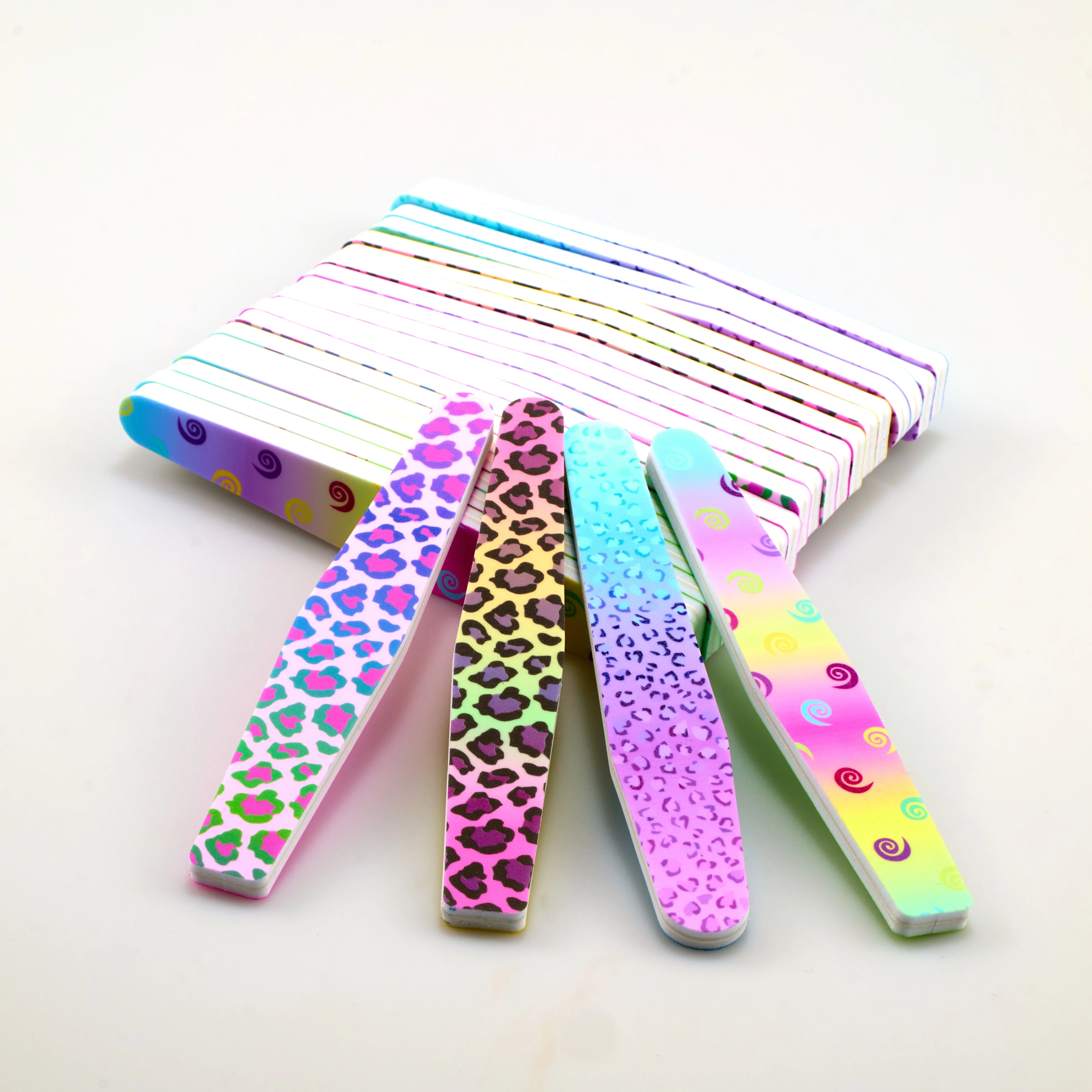 Professional Printed Grit 100 180 Manicure Set Foot File Emery Board Baby Nail File