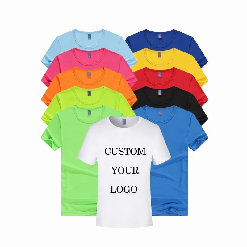 
S-3XL plus size blank custom logo unisex quickly dry fit polyester gym t shirts 