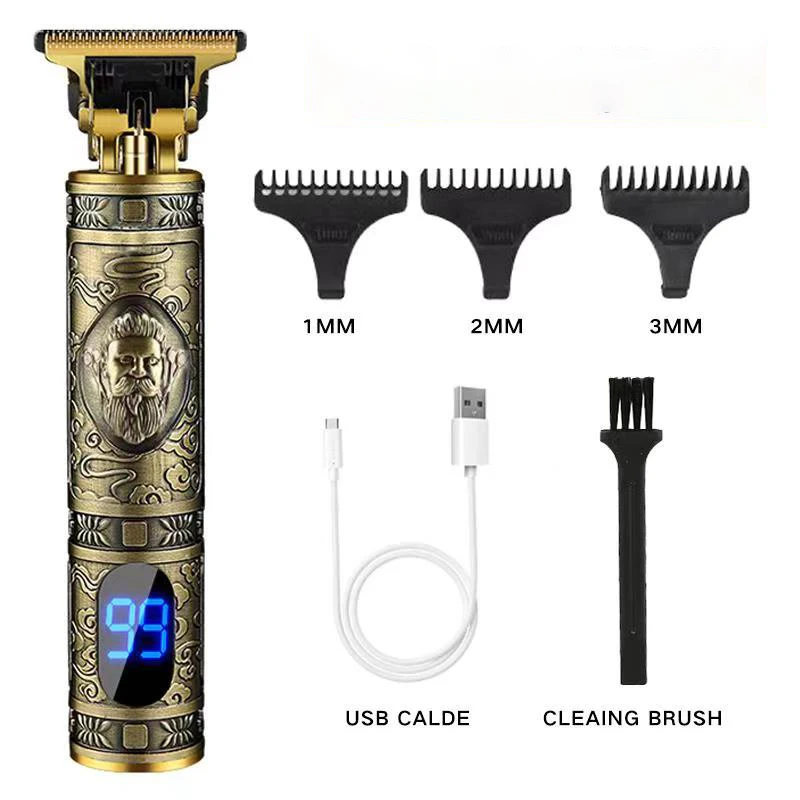 Мужская электрическая машинка для стрижки волос, профессиональный триммер с зарядкой от USB, водонепроницаемая электробритва