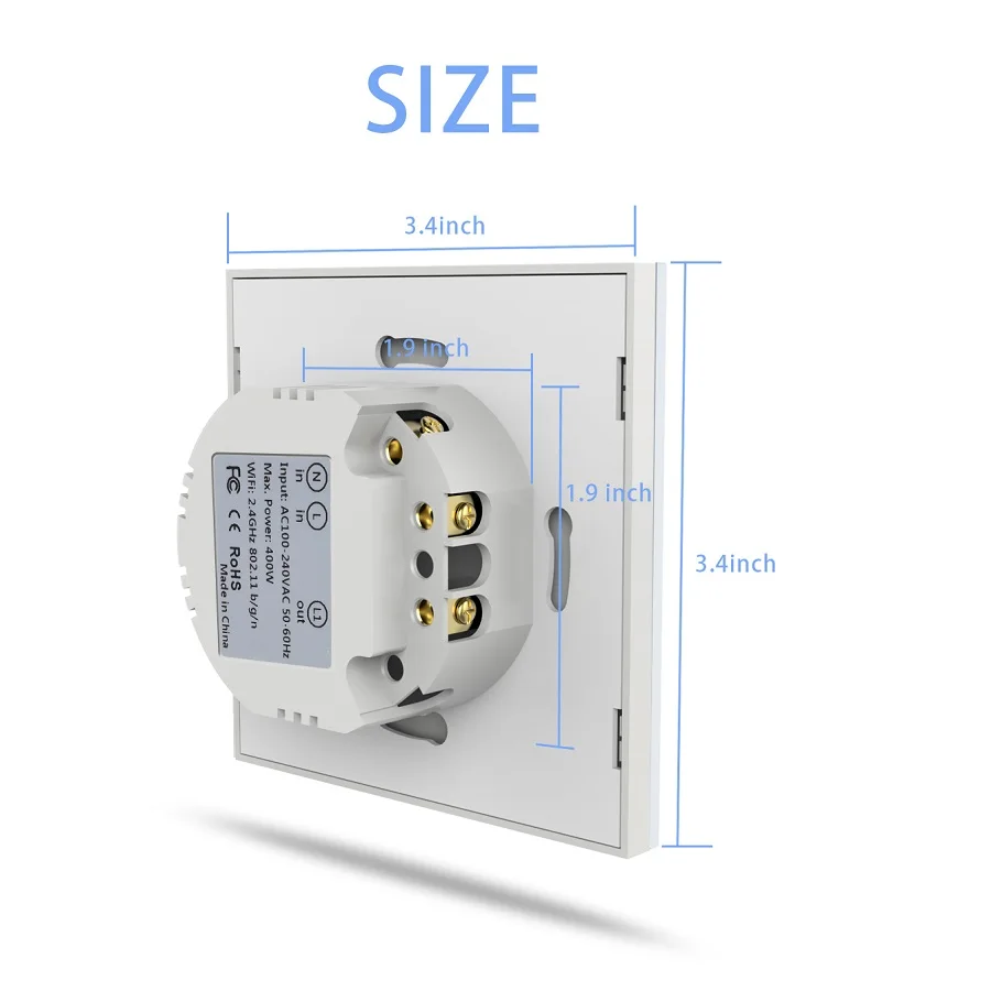 Hooanke Electrical Tuya APP Remote Control EU UK WiFi RF Smart Light Dimmer Switch