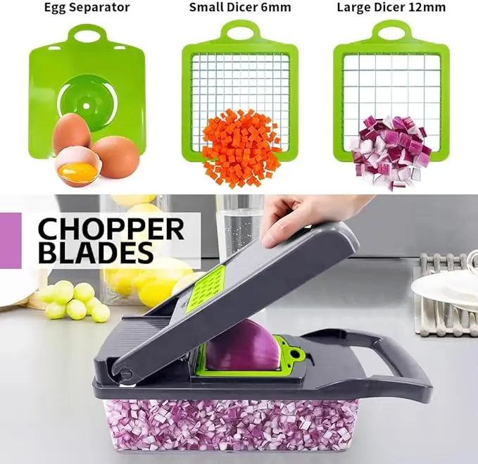 kitchen multi 14 In 1 manual fruit vegetable cutter potatoes peeler onion dicer veggie slicer vegetable chopper