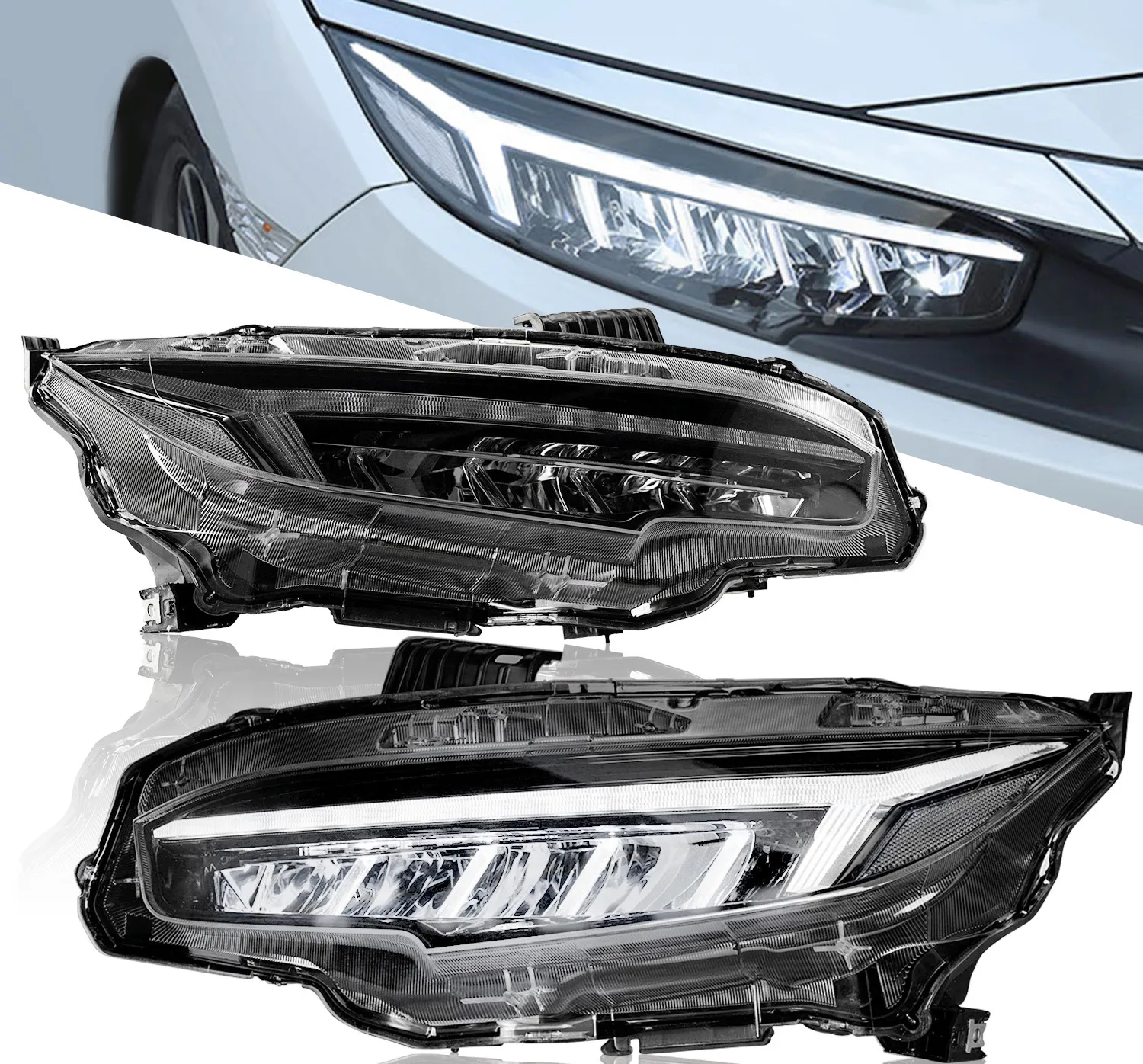 DRL Turn Signal Headlight Assembly For Honda Civic Sedan Hatchback 2016 rbg Dragon Full LED For CIVIC Start a blue Red Headlamp