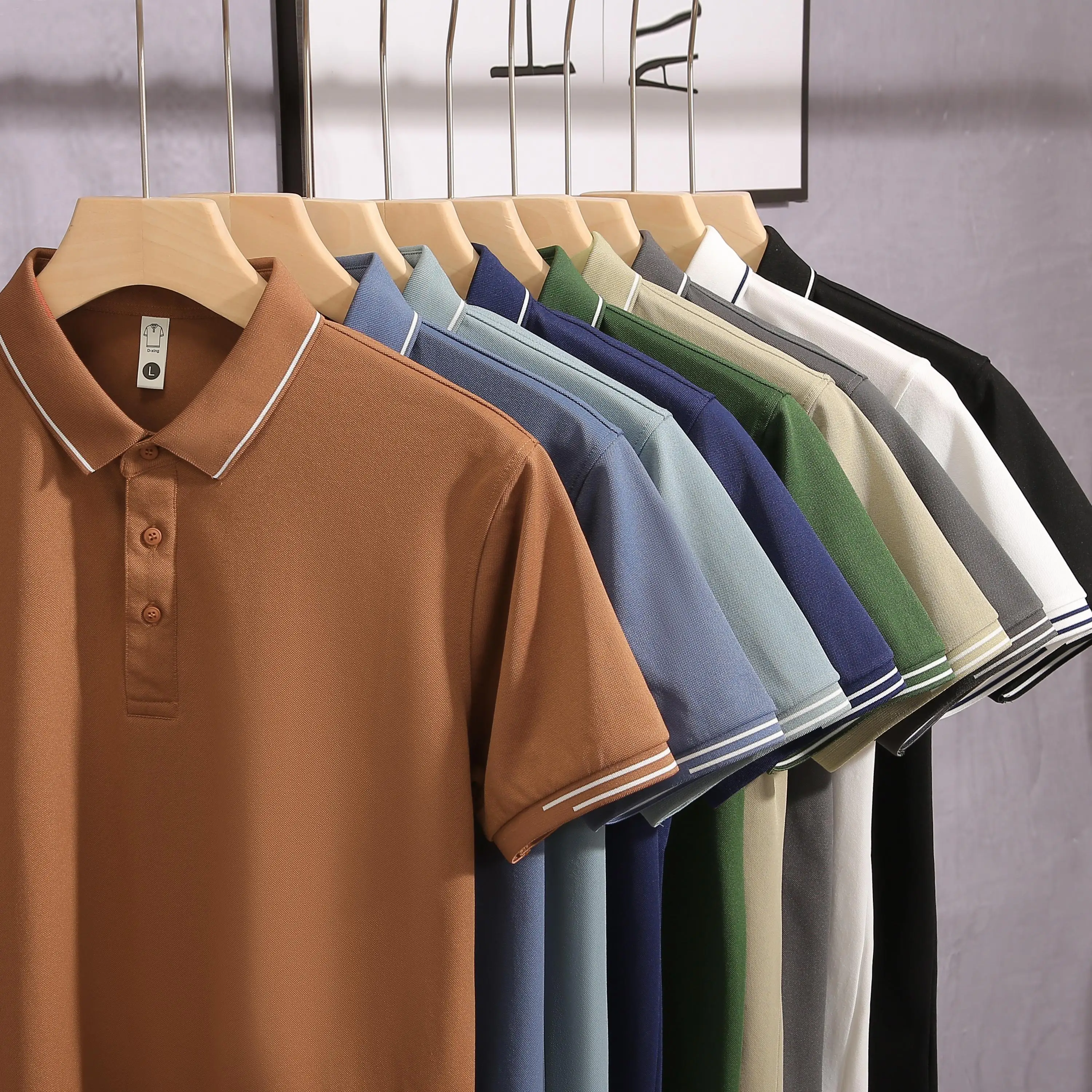 brand Polyester short sleeve polo t-shirt custom embroidery logo plain for men blank t shirt polo shirt