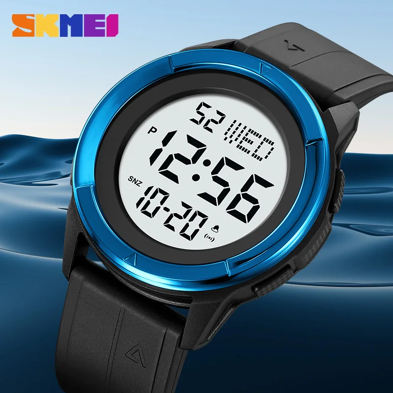 Skmei 2047 fashion made in china gents digital watch low price PU band Waterproof Multi function in stock sports hand watch