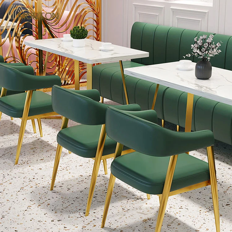 Commercial furniture plywood top with laminate metal legs dining table for coffee shop use