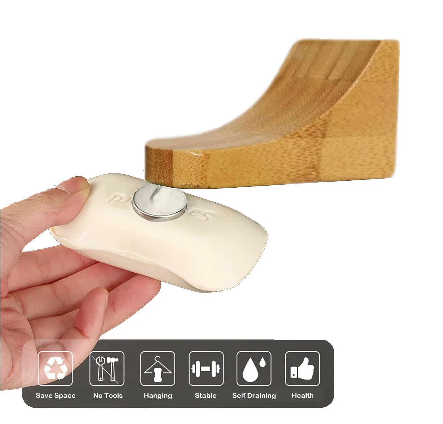 Бамбуковый воздухосушитель магнитный держатель для мыла