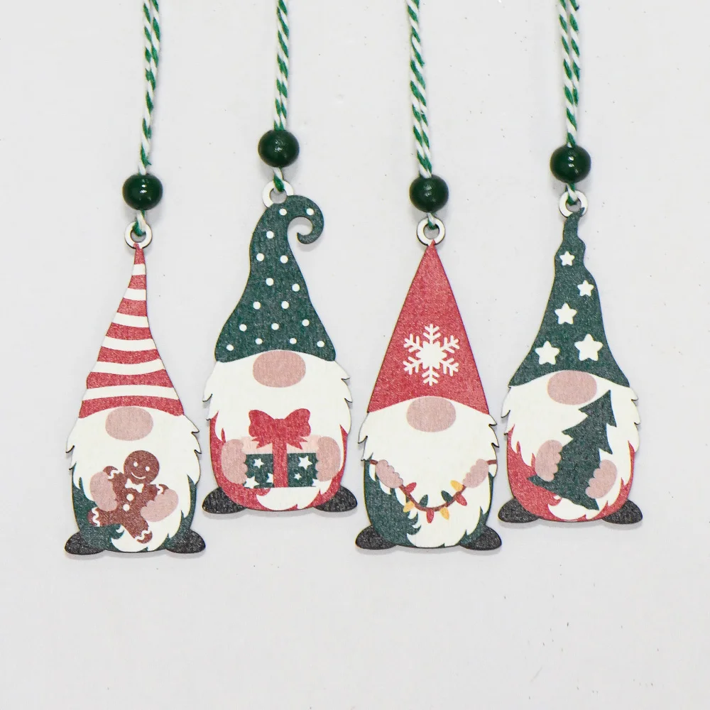 OEM ODM 8CM Length Santa Claus Gift Christmas Decorative Pendant with rope