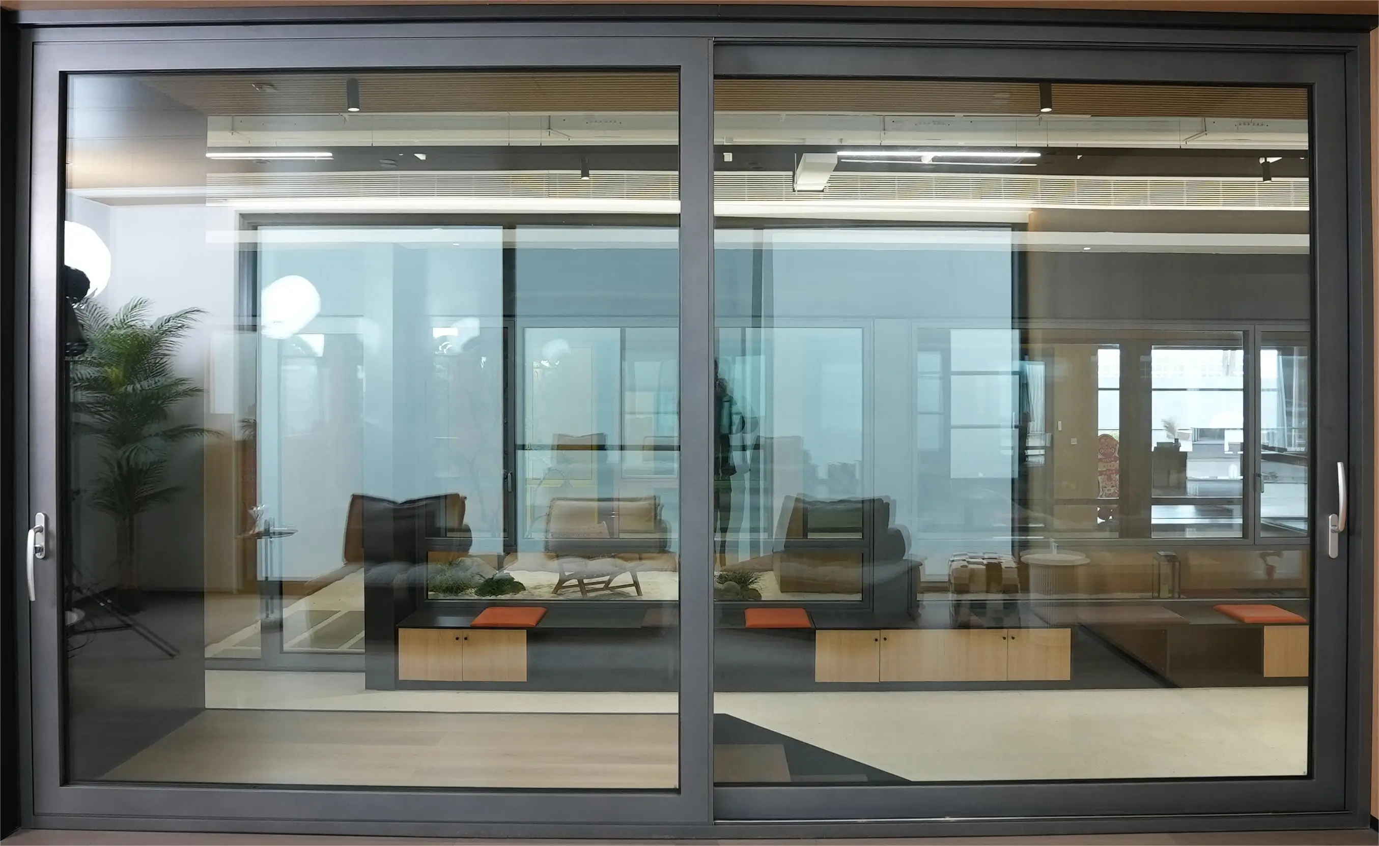 seamless welding heavy duty sliding door double glazed smart sliding door