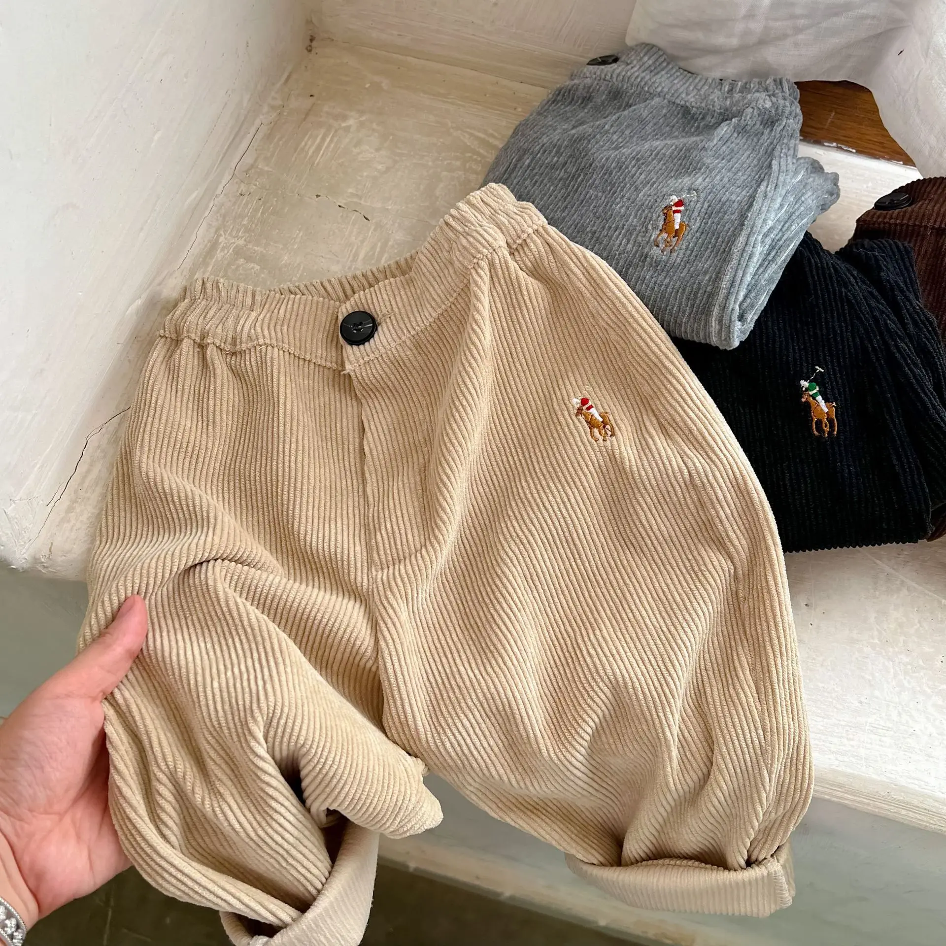 Winter Autumn Clothes Girls Trousers for baby boys harem pants toddlers thick warm fleece good Children Pants corduroy Kids