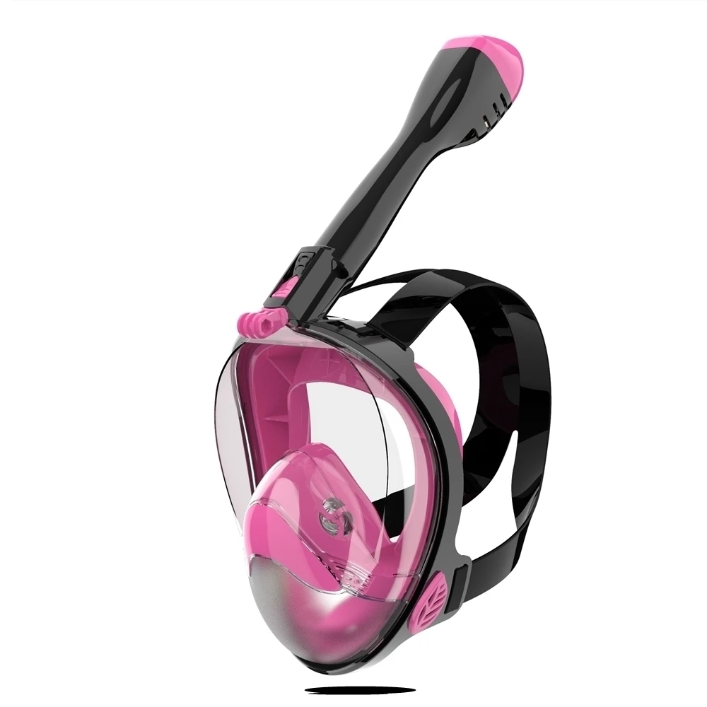 
Liquid Silicone+pc Customized Color Go Pro Mount Folding Full Dry 2021 Snorkel For Kid 180 Degree View Foldable Diving Mask 
