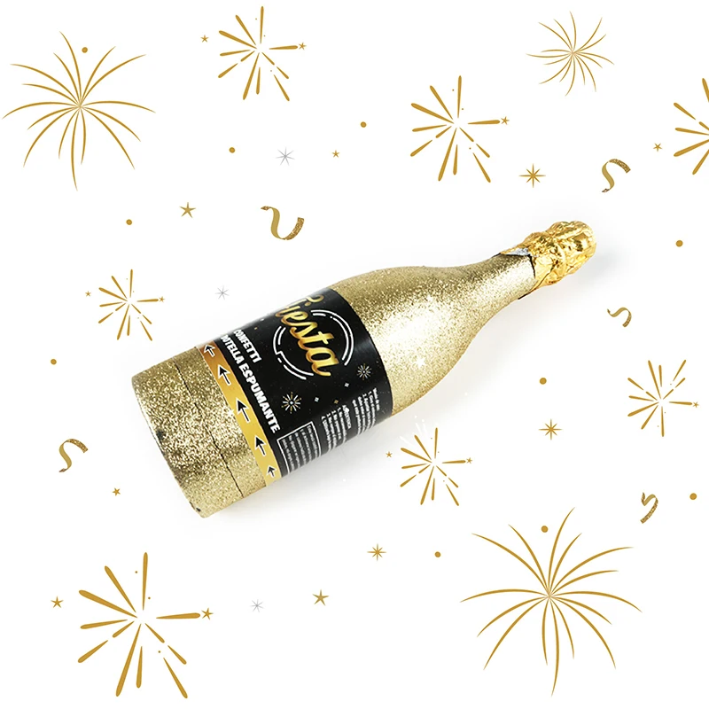 New year celebration compressed air champagne bottle party confetti popper Happy New Year Confetti Popper for Party