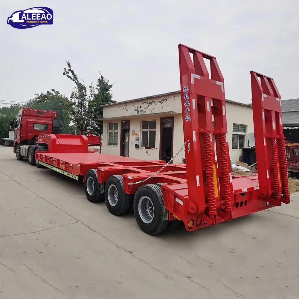 2024 China factory  low bed semi trailer heavy loader trailer for transport machines