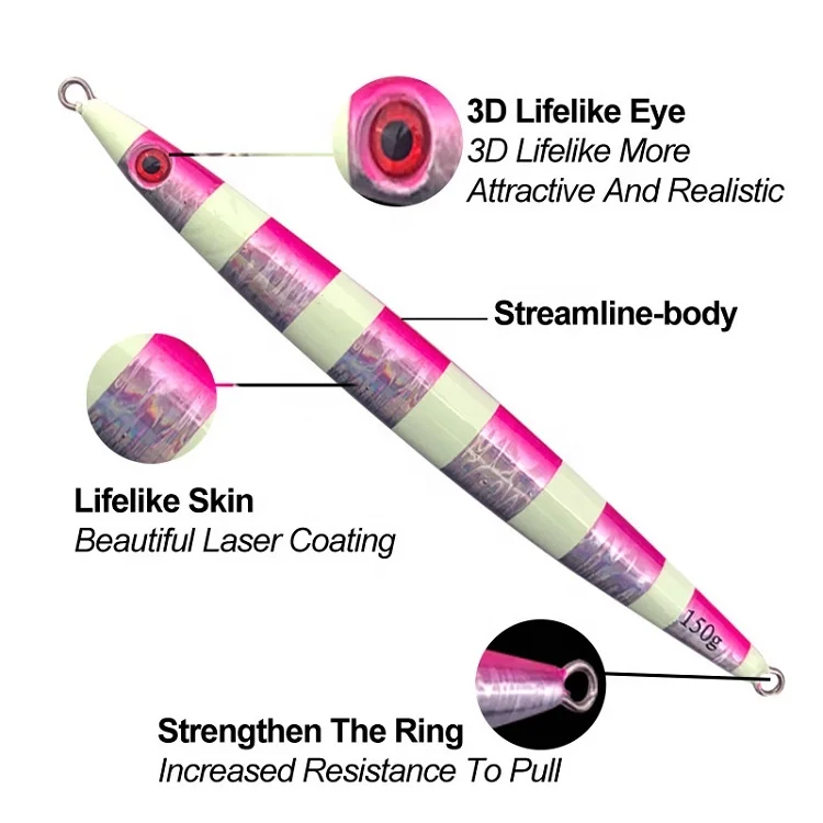 High Quality Slow Shaking Lead Bait 100g 150g 200g 250g 300g Speed Fall Sinking Three Dimensionalmetal Jig Lure