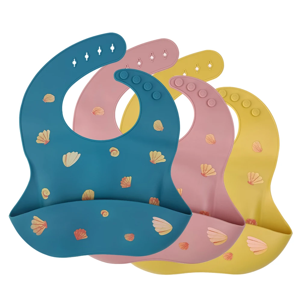 Baby Products Feeding Adjustable Waterproof Silicone Baby Met Gala Bibs Child Safety Toddlers Catcher Printed Bibs Baberos
