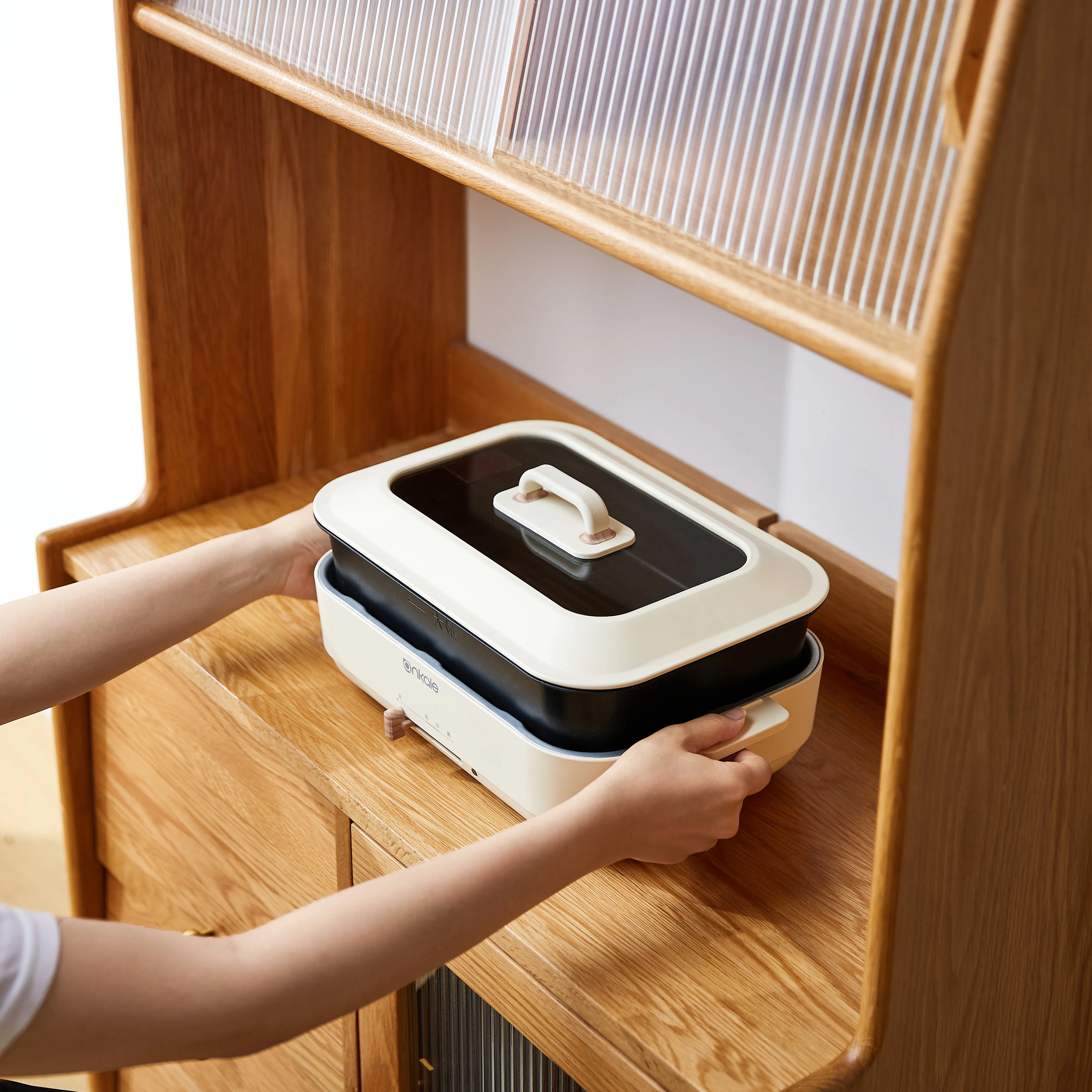 Good Quality Ceramic Electric Cooking pot  3.5L with electric Grill Pan Multifunction Frying Pan Non Stick Electric Hot Pot