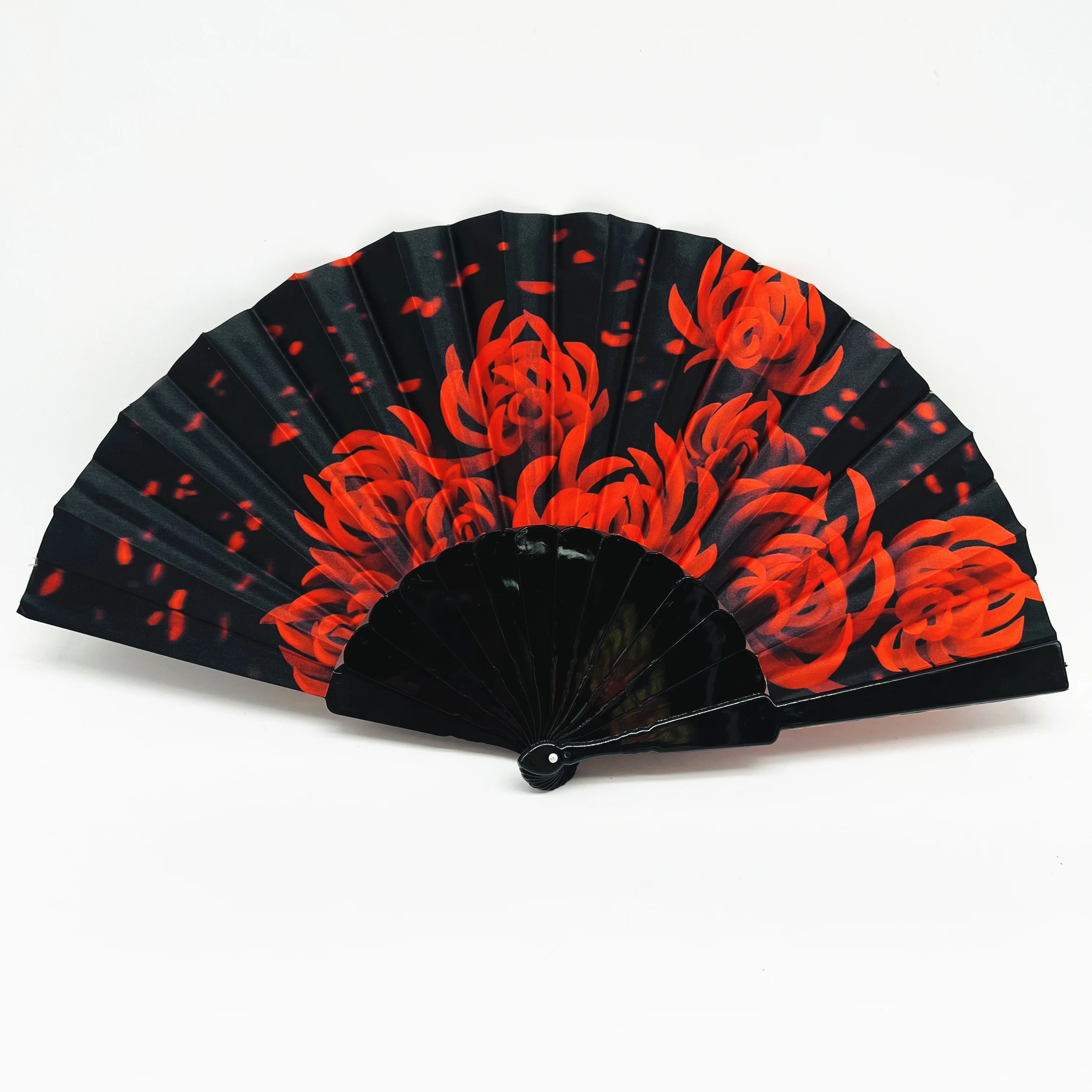 BSBH 2024 popular full color printing premium plastic rib clack rave fan big hand held folding fans for wholesale