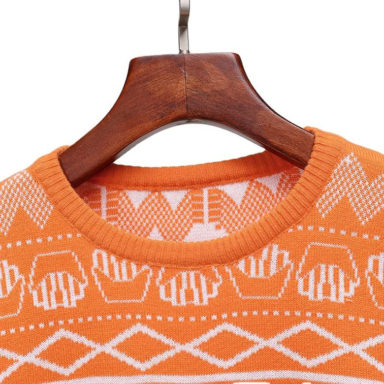 Custom OEM & ODM Christmas Sweater Jacquard Clothes Long Sleeve Knitwear Winter Knitted Unisex Ugly