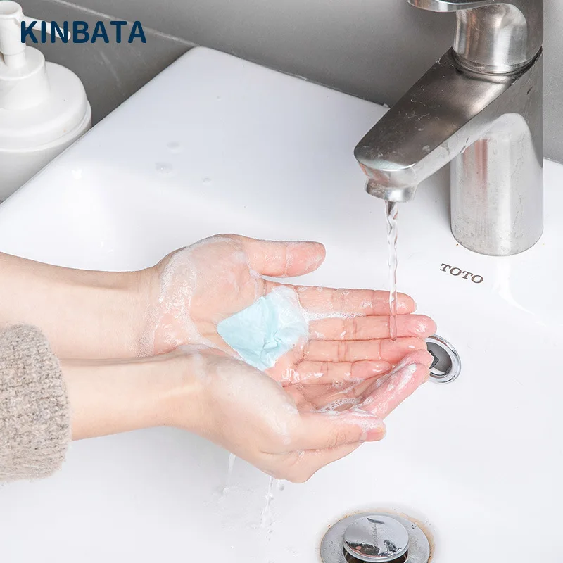 Портативное мыло KINBATA для путешествий 50 шт. одноразовые бумажные кусочки мыла портативное мини мытья
