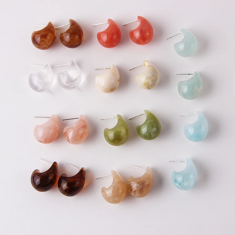 Fashion Women Acrylic Drop Earrings Wholesale Small Acetate Fashion Stud Earrings Acrylic Cute Earrings