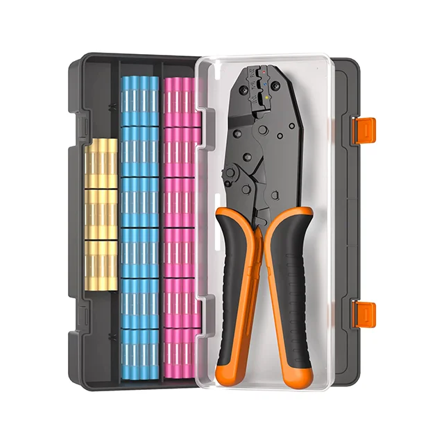 Hand Crimping Tool Crimper Pliers Kit With 1200 PCS Insulated Terminal Blocks Wire Ferrules Box