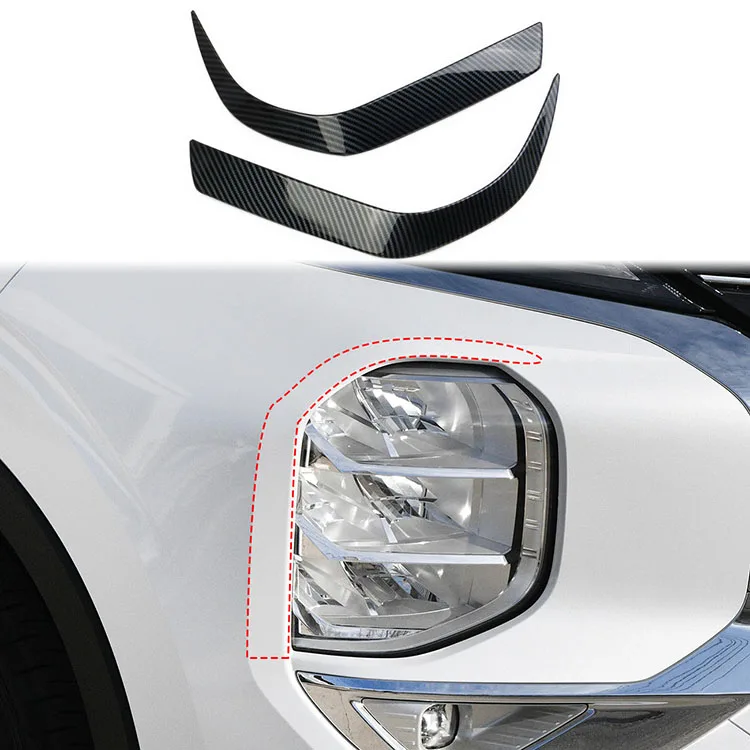 for Mitsubishi Outlander 2022 Exterior Decoration Carbon fiber ABS Front Headlights Light Eyebrow strip accessories