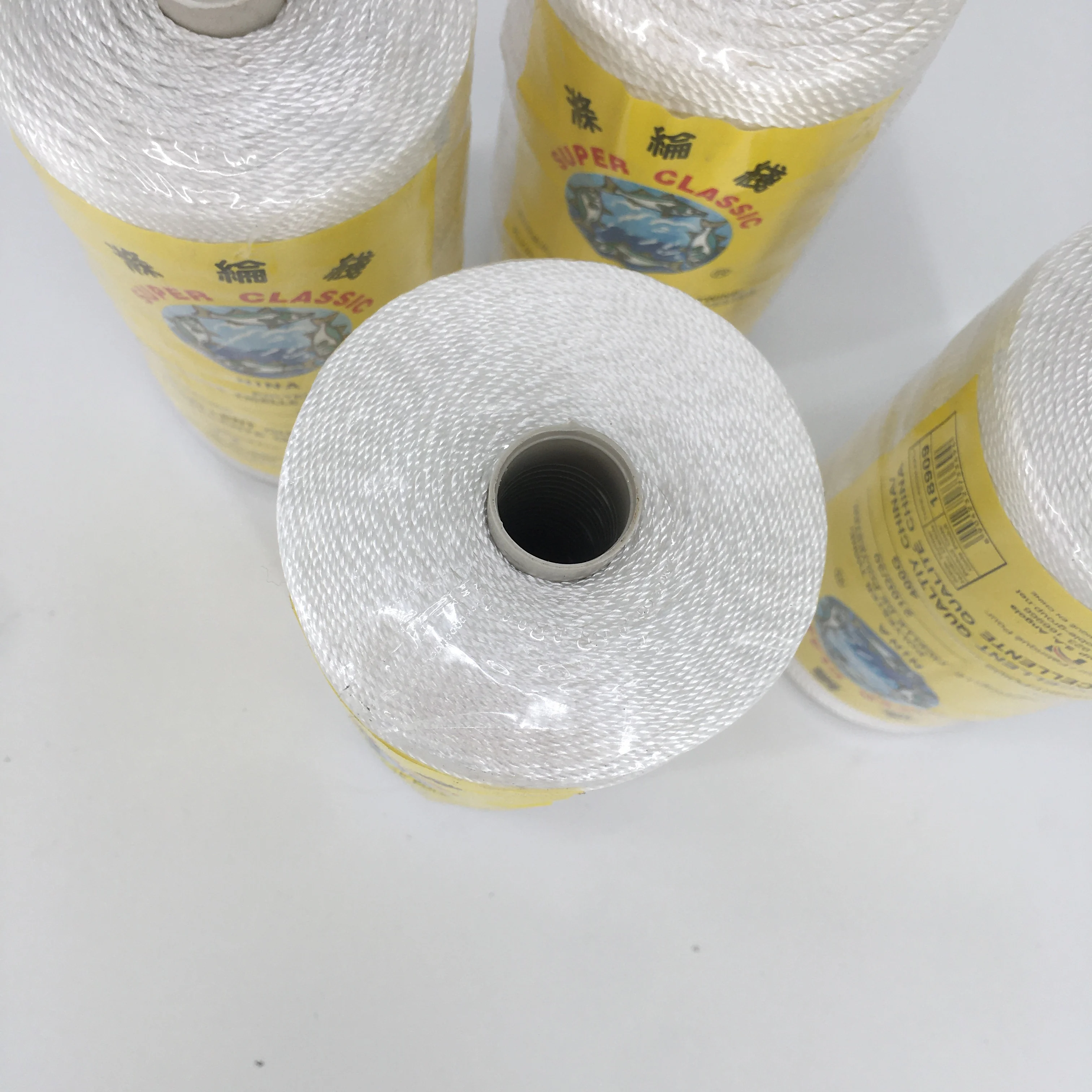 Factory direct sales twisted nylon twine high tenacity nylon fishing twine China filament threads 210D/18 nylon mason twine