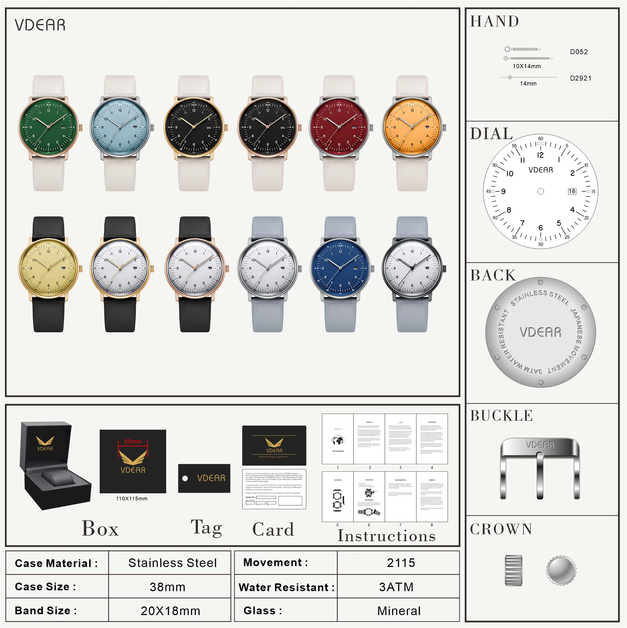 Top Fashion 5atm Waterproof Luxury Luminous Calendar Orologi Personalizzabili Watch Classics Minimalist Japan Quartz Watch