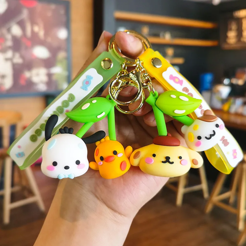 New Sanrios Kulomi Rubber Keychain Cute Dog Anime and Cartoon Pattern Christmas or Birthday Gift for Girls