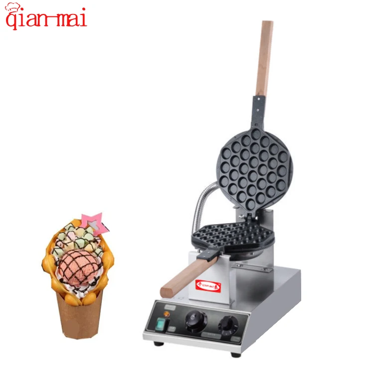 Snack machine commercial non-stick surface egg bubble waffle maker with Timer thermostat